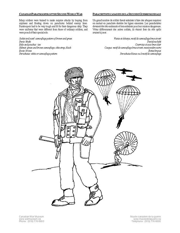 Disegno da colorare commando di paracadustisti