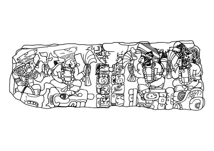 Disegno da colorare condottieri Maya