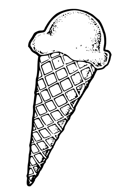 Disegno da colorare cono gelato