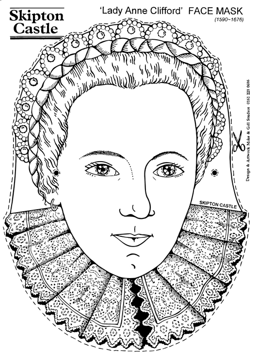 Disegno da colorare Contessa Anne Clifford - maschera