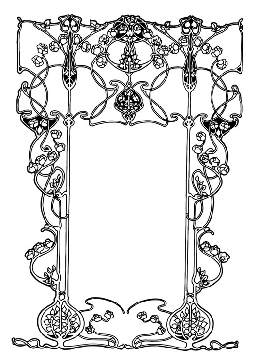 Disegno da colorare cornice art nouveau