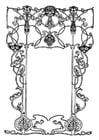 Disegno da colorare cornice art nouveau