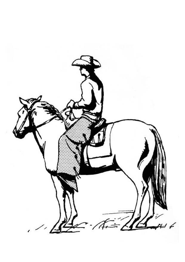Disegno da colorare cowboy a cavallo