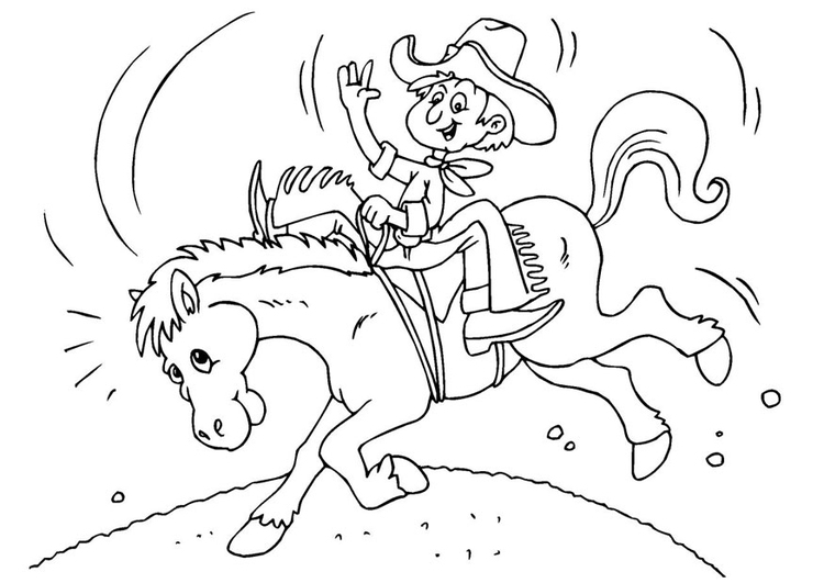 Disegno da colorare cowboy