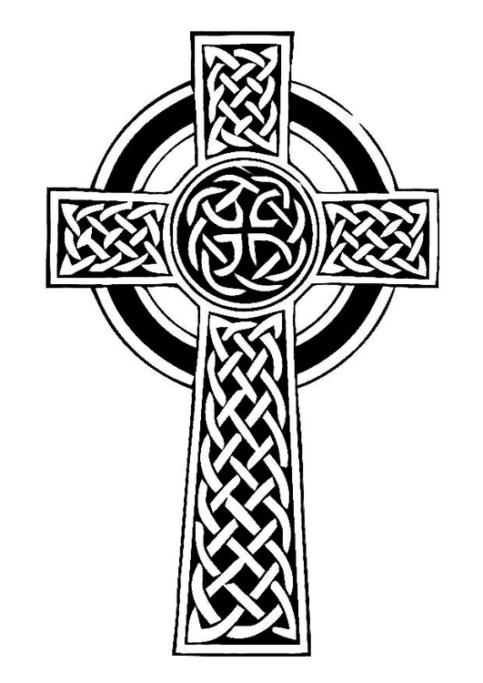 Disegno da colorare croce celtica