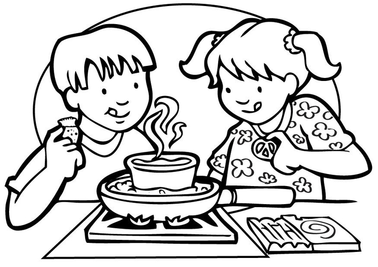 Disegno da colorare cucinare