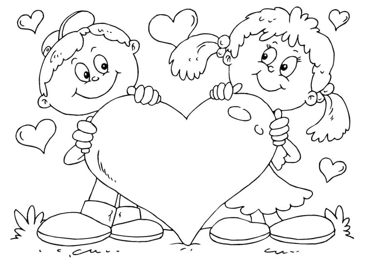 Disegno da colorare cuore S.Valentino