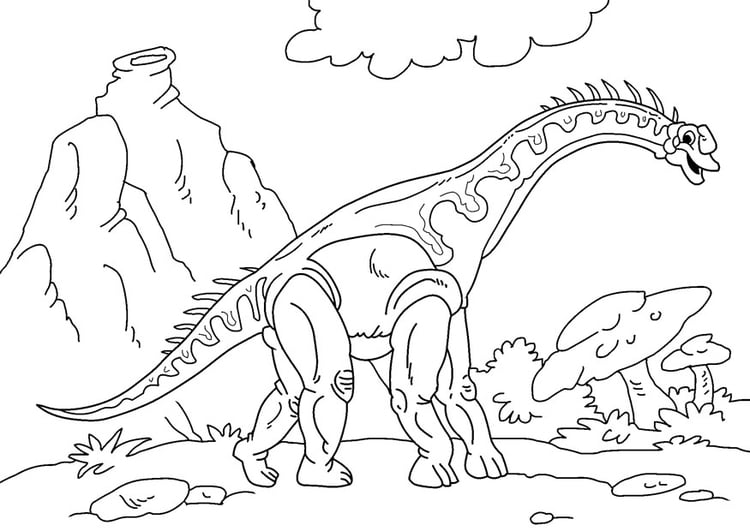 Disegno da colorare dinosauro - diplodoco