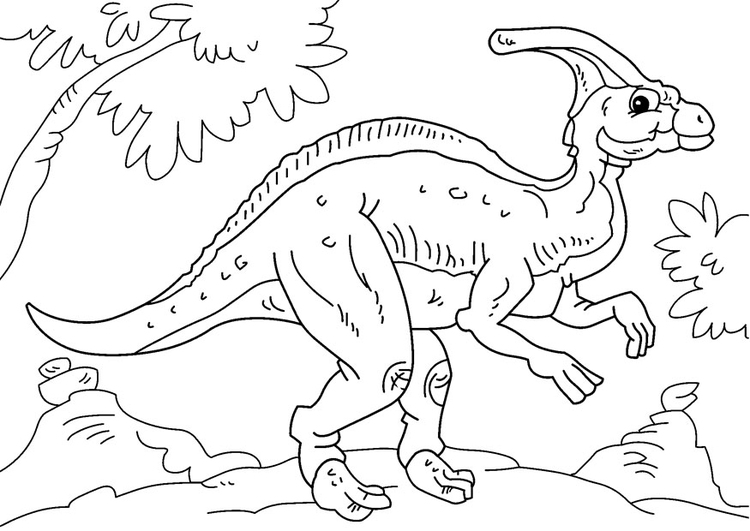 Disegno da colorare dinosauro - parasaurolophus