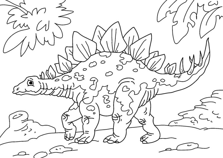 Disegno da colorare dinosauro - stegosauro