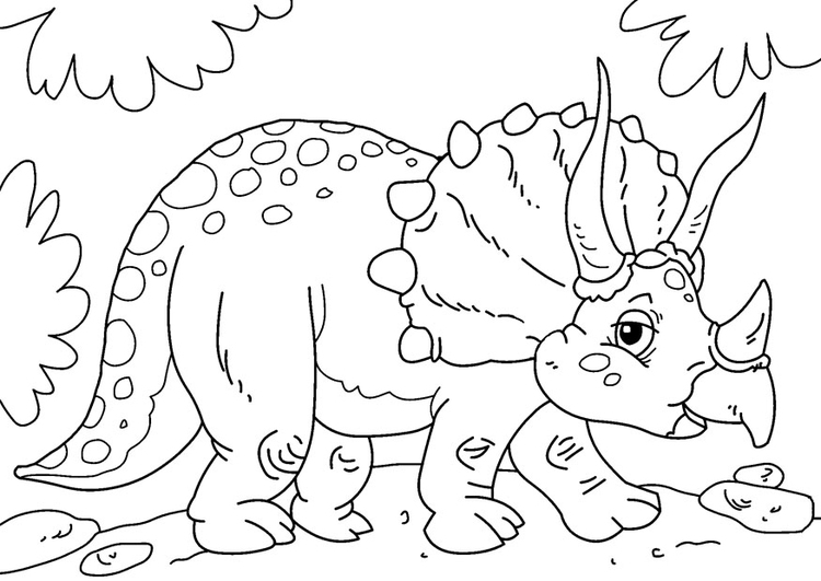 Disegno da colorare dinosauro - triceratopo