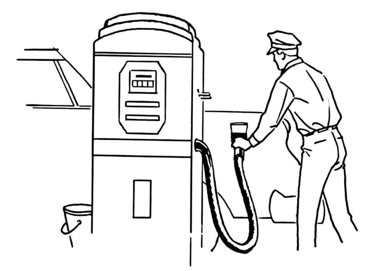 Disegno da colorare distributore di benzina