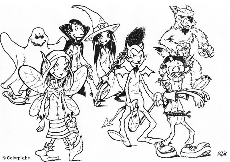 Disegno da colorare dolcetto o scherzetto