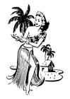 Disegni da colorare donna hawaiana