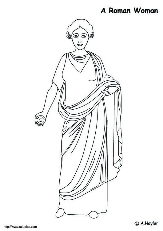 Disegno da colorare donna romana