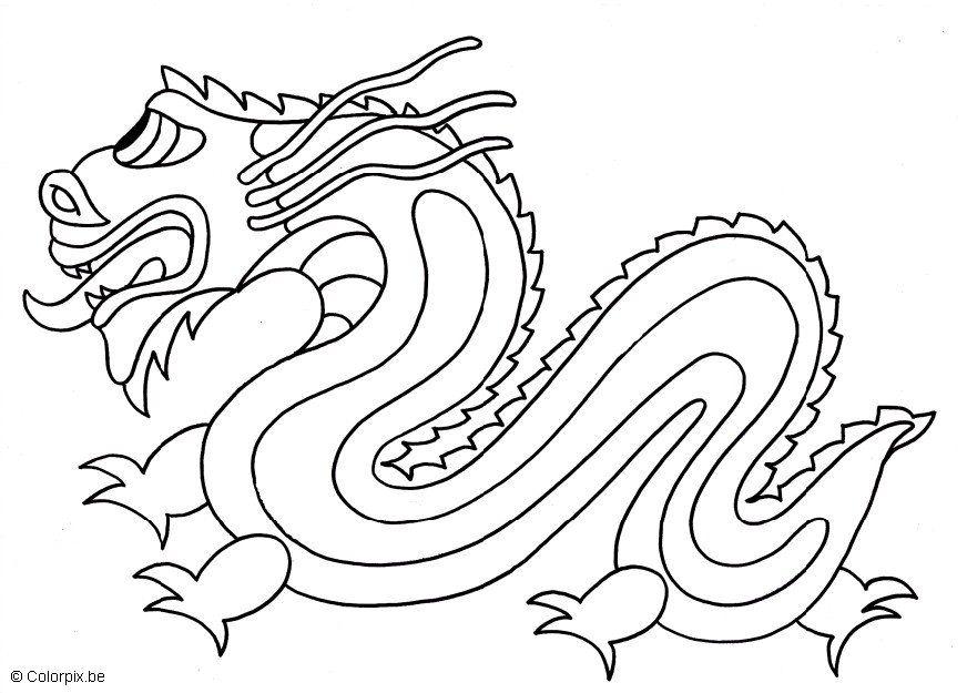 Disegno da colorare drago cinese