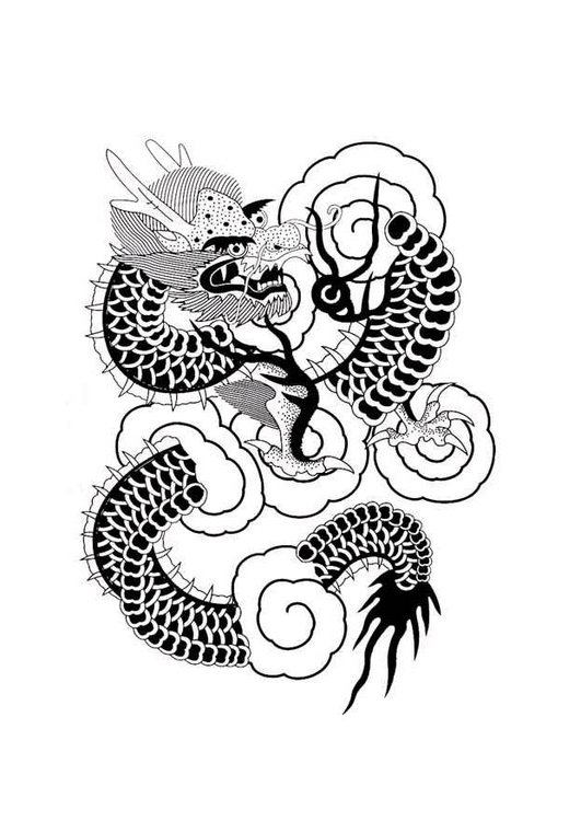 Disegno da colorare dragone cinese