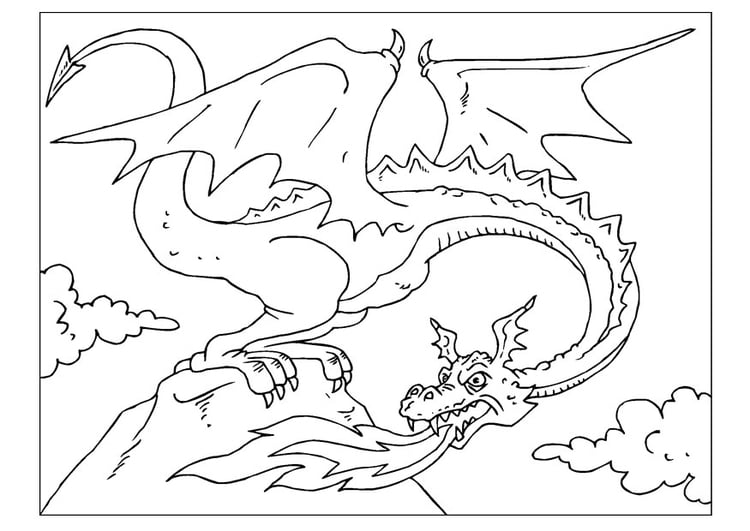 Disegno da colorare dragone