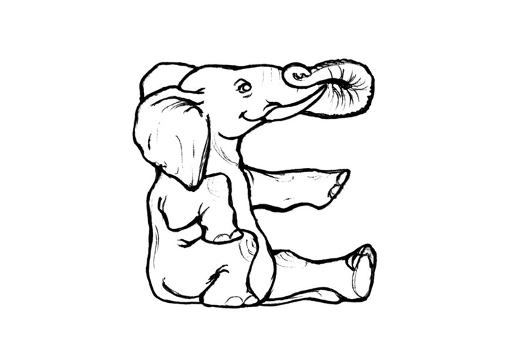 Disegno da colorare e-elephant