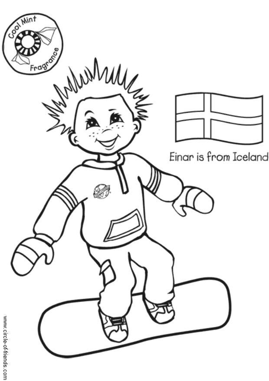 Disegno da colorare Einar dall'Islanda