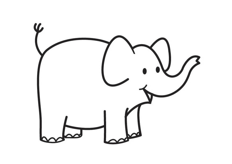 Disegno da colorare elefante