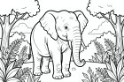 elefante nella foresta
