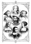 Disegni da colorare Enrico VIII e le sue 6 mogli
