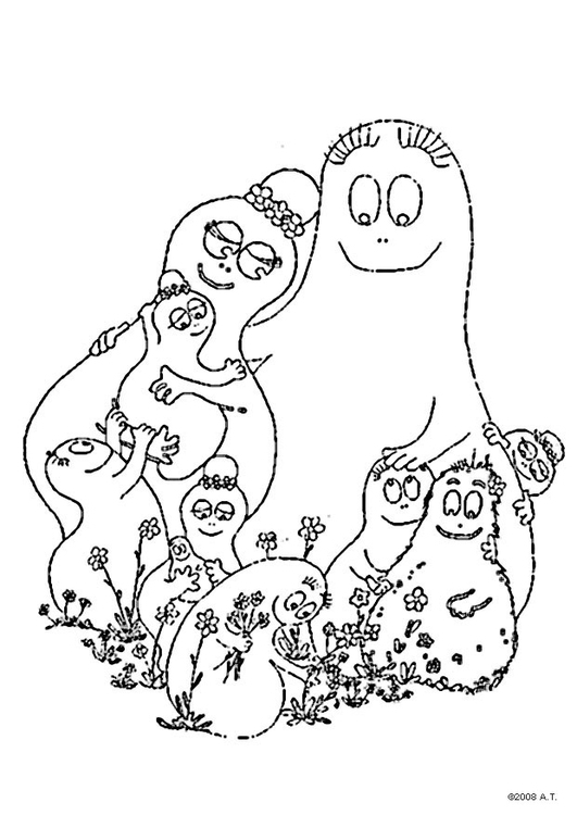 Disegno da colorare famiglia BarbapapÃ 