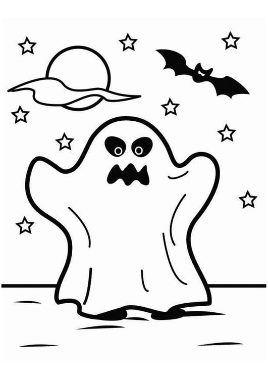 Disegno da colorare fantasma di Halloween
