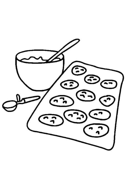 Disegno da colorare fare biscotti