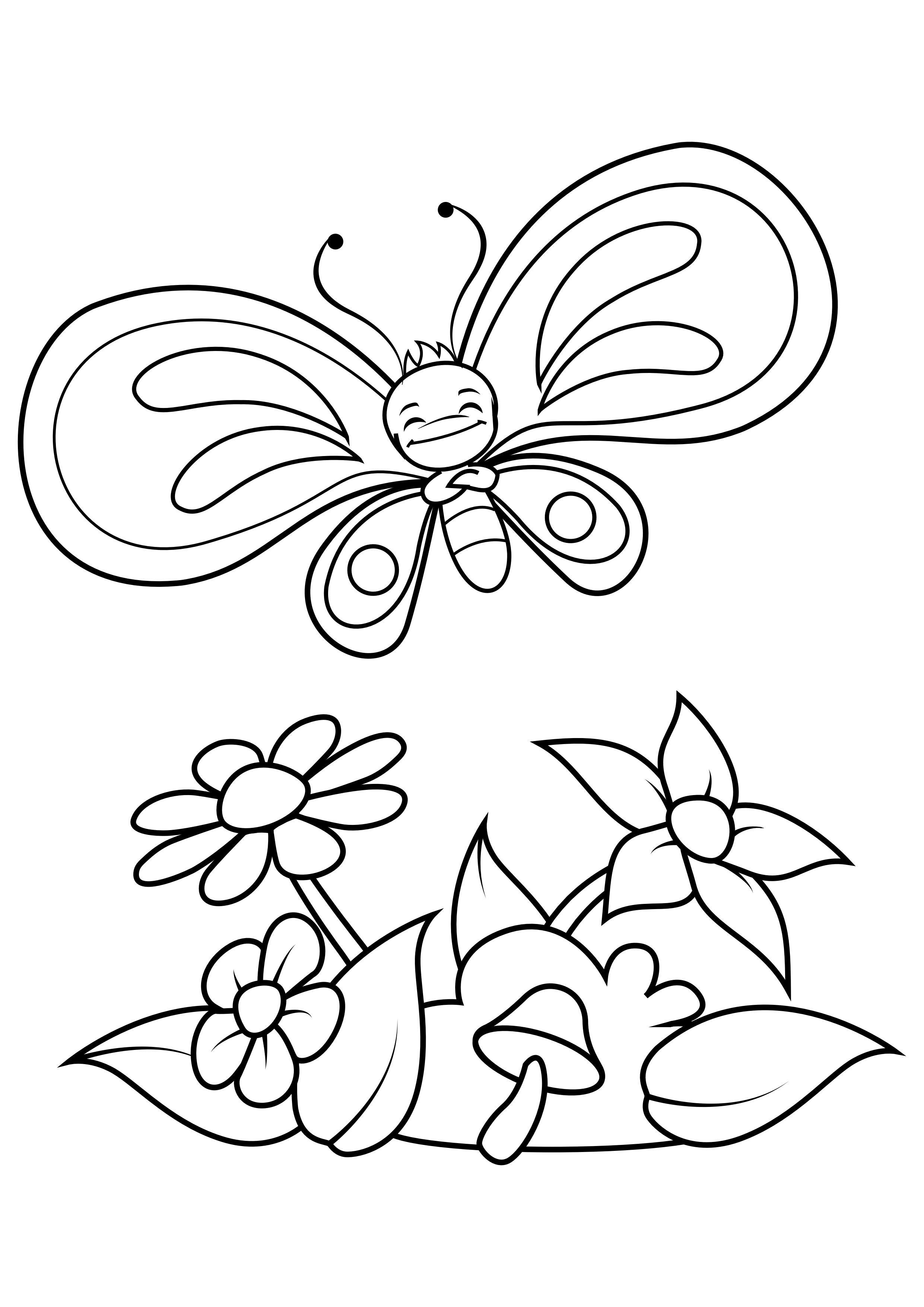 Disegno da colorare farfalla gode