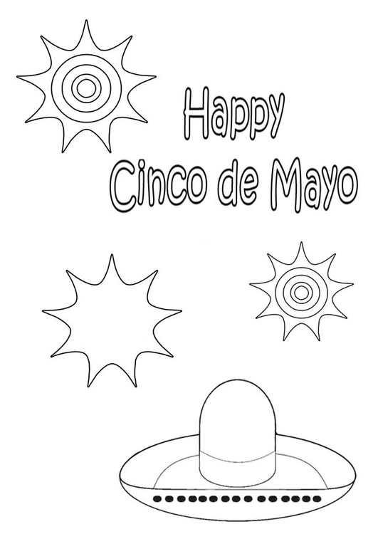 Disegno da colorare felice Cinco de Mayo