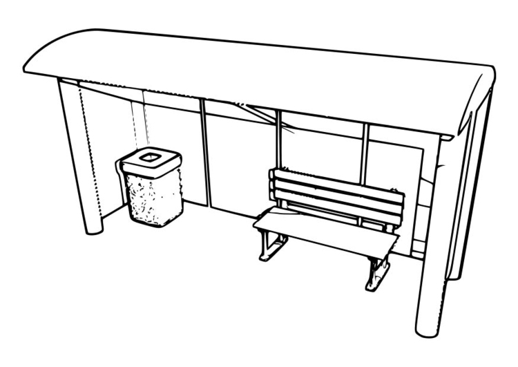 Disegno da colorare fermata autobus