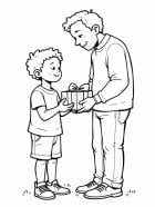Disegno da colorare festa del papÃ  con pacco