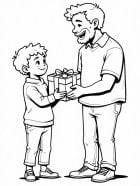 Disegno da colorare festa del papÃ  figlio e padre
