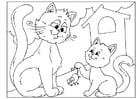 Disegni da colorare festa del papà - gatti