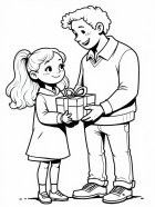 Disegno da colorare festa del papÃ  padre e figlia