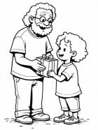 Disegno da colorare festa del papÃ  padre e figlio