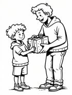 Disegno da colorare festa del papÃ  padre e figlio