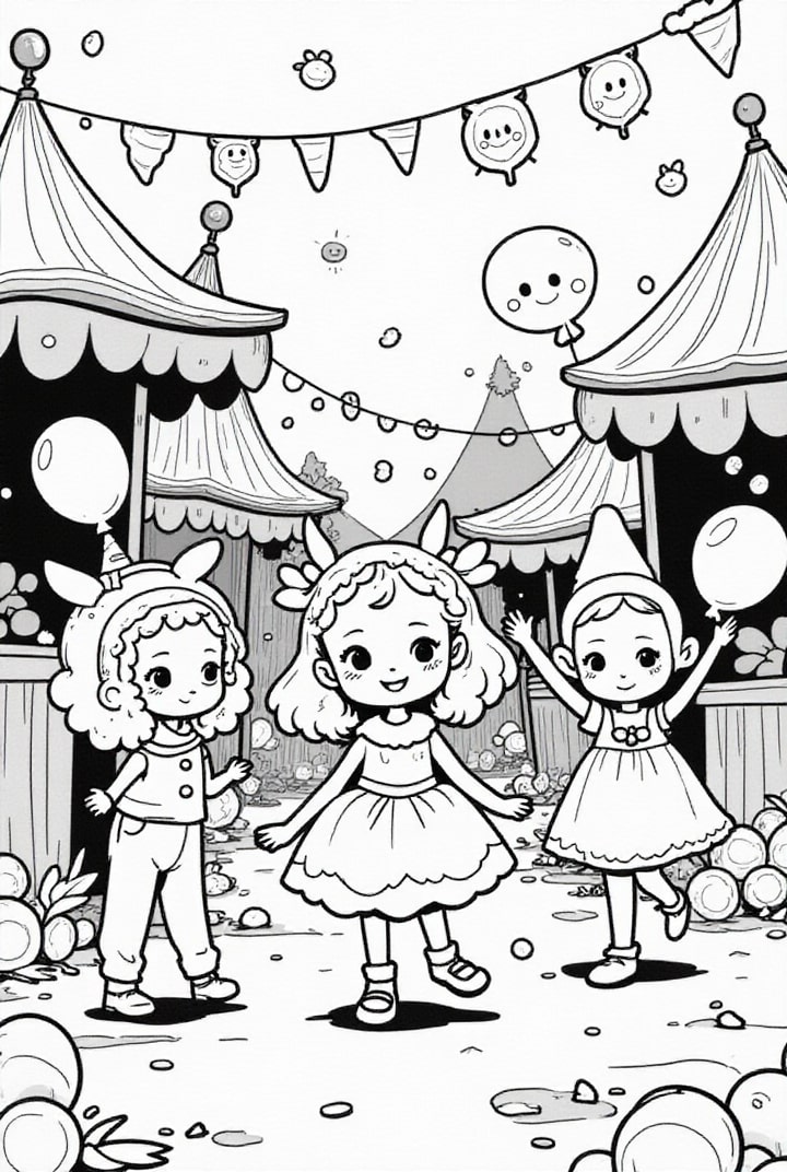 Disegno da colorare festa di carnevale