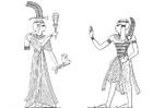 Disegni da colorare figlio e figlia di Ramses II