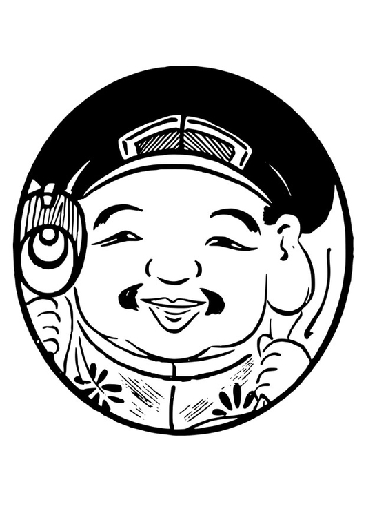Disegno da colorare figura asiatica