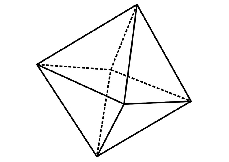 Disegno da colorare figura geometrica - octaedro