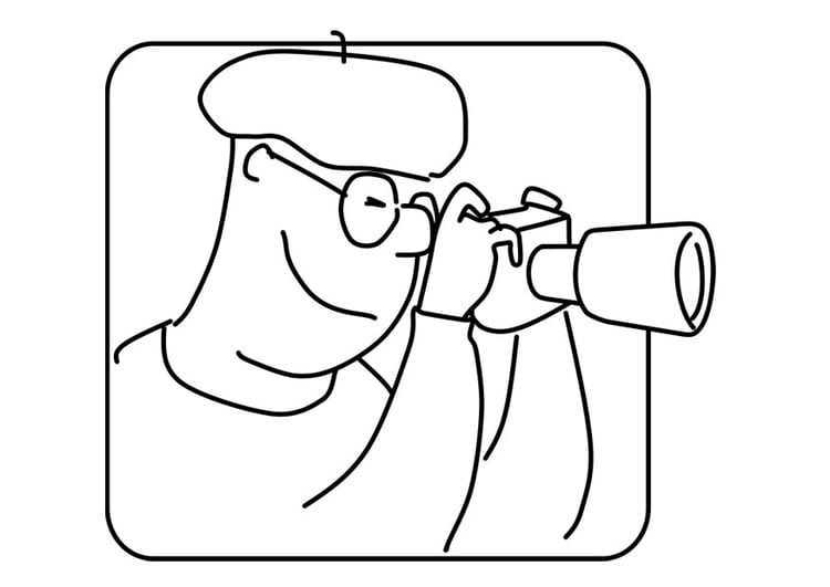 Disegno da colorare fotografo