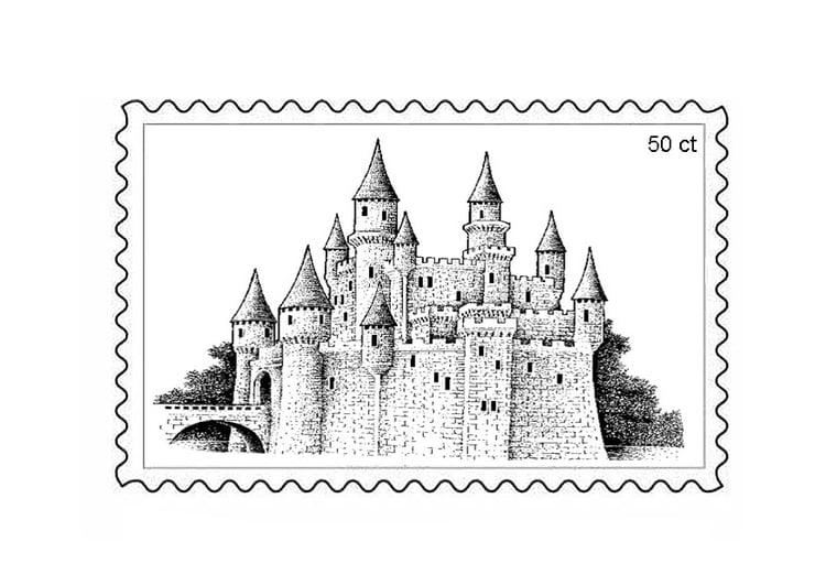 Disegno da colorare francobollo
