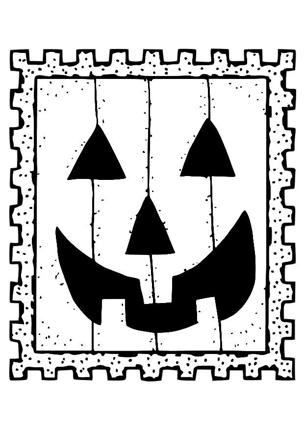 Disegno da colorare francobollo halloween