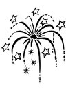 Disegni da colorare fuochi d'artificio