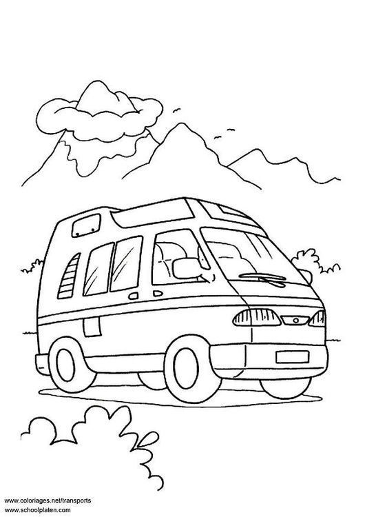 Disegno da colorare furgone