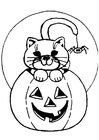 Disegni da colorare gatto e zucca