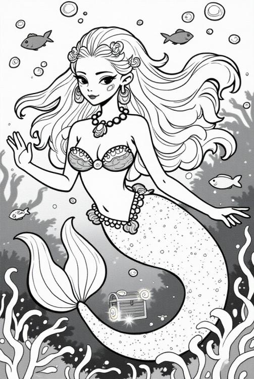 graziosa sirena nel mare